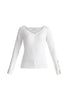 Paisie Sleeve Cut Out Top in White Cut Out