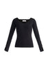 Paisie Sleeve Cut Out Top in Black Cut Out