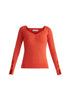 Paisie Sleeve Cut Out Top in Blood Orange Cut Out