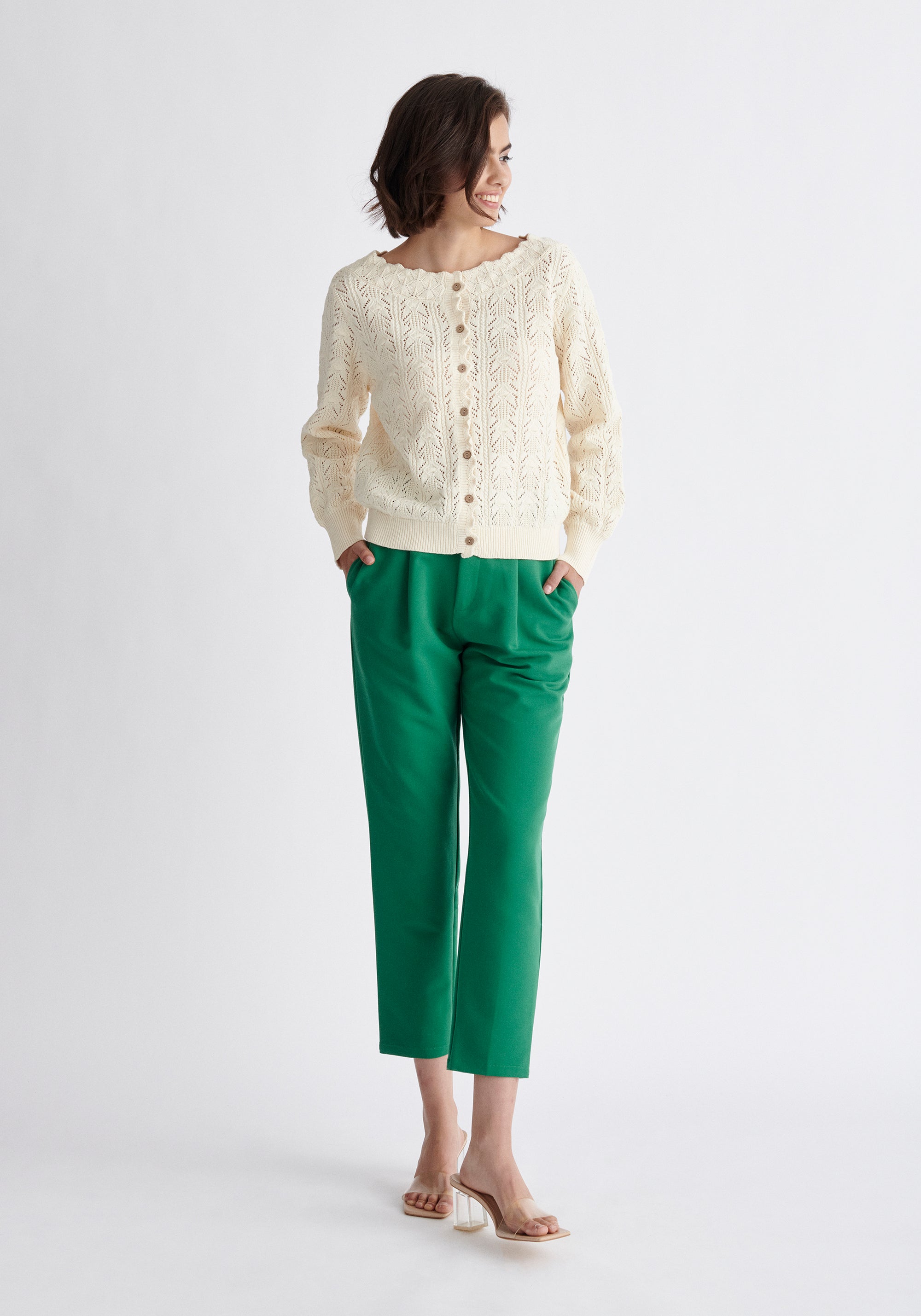 Paisie Two-Way Crochet Jumper in Cream