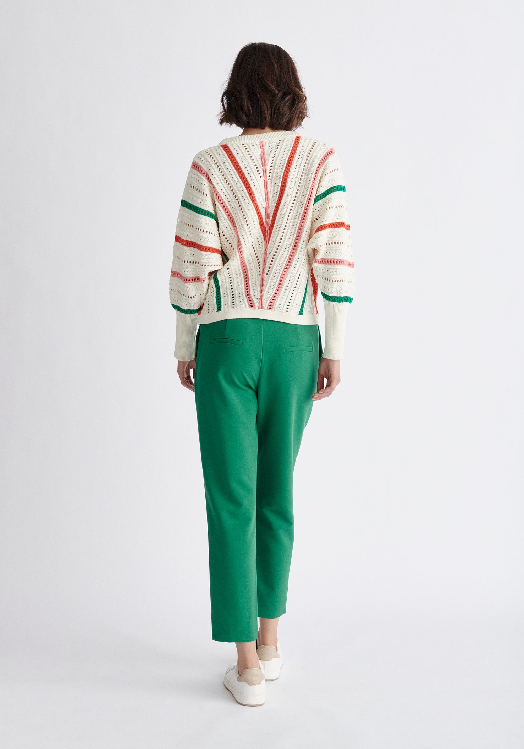 Paisie Multi Stripe Crochet Top Back