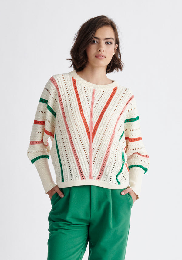 Paisie Multi Stripe Crochet Top