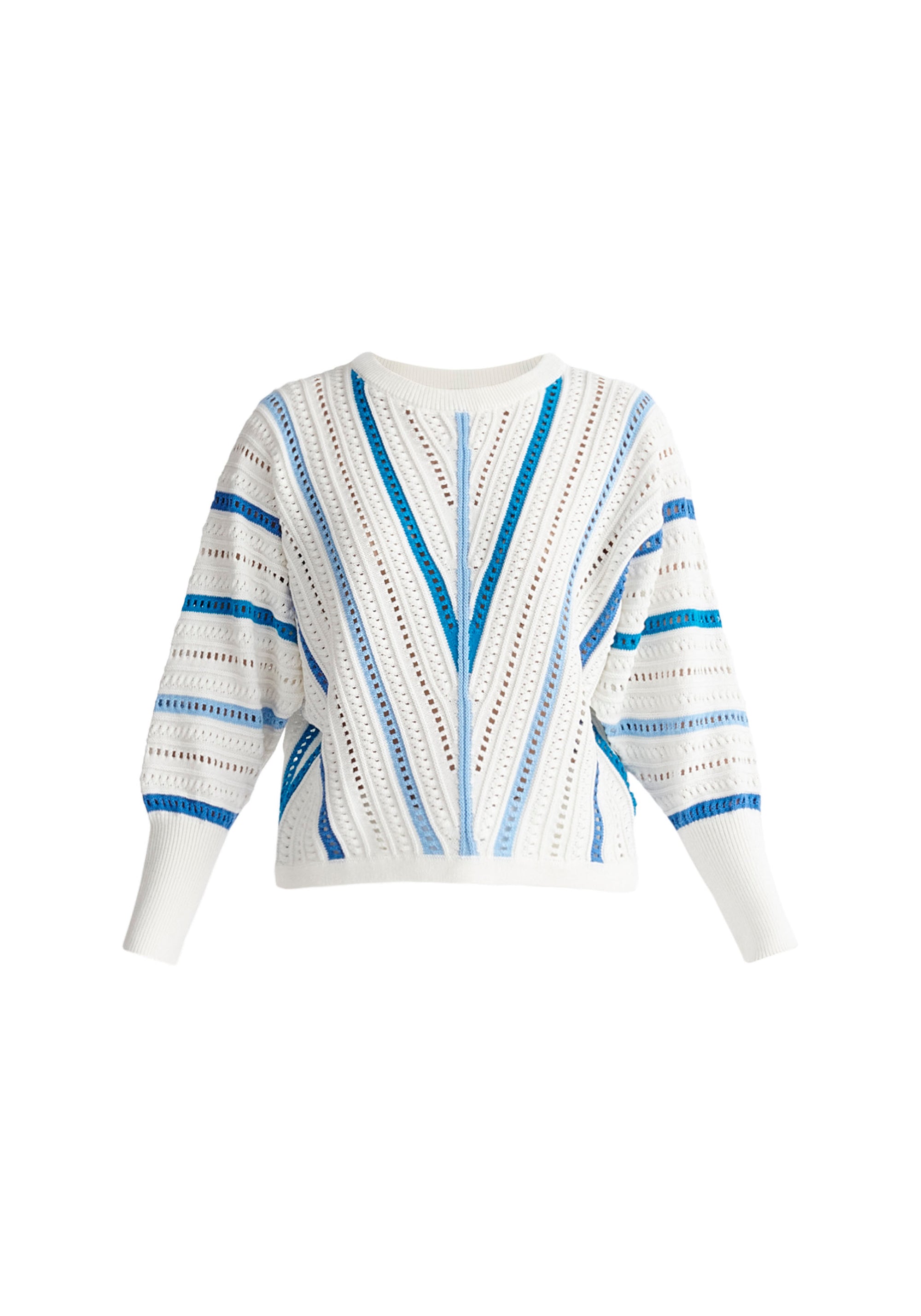 Paisie Multi Stripe Crochet Top Cut Out