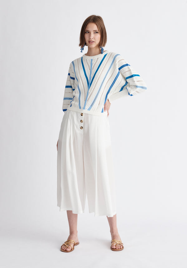 Paisie Multi Stripe Crochet Top