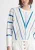 Paisie Multi Stripe Crochet Top Close Up