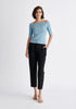 Paisie Scallop Neck Top in Blue