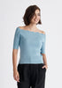 Paisie Scallop Neck Top in Blue