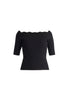 Paisie Scallop Neck Top in Black Cut Out