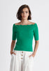 Paisie Scallop Neck Top in Green