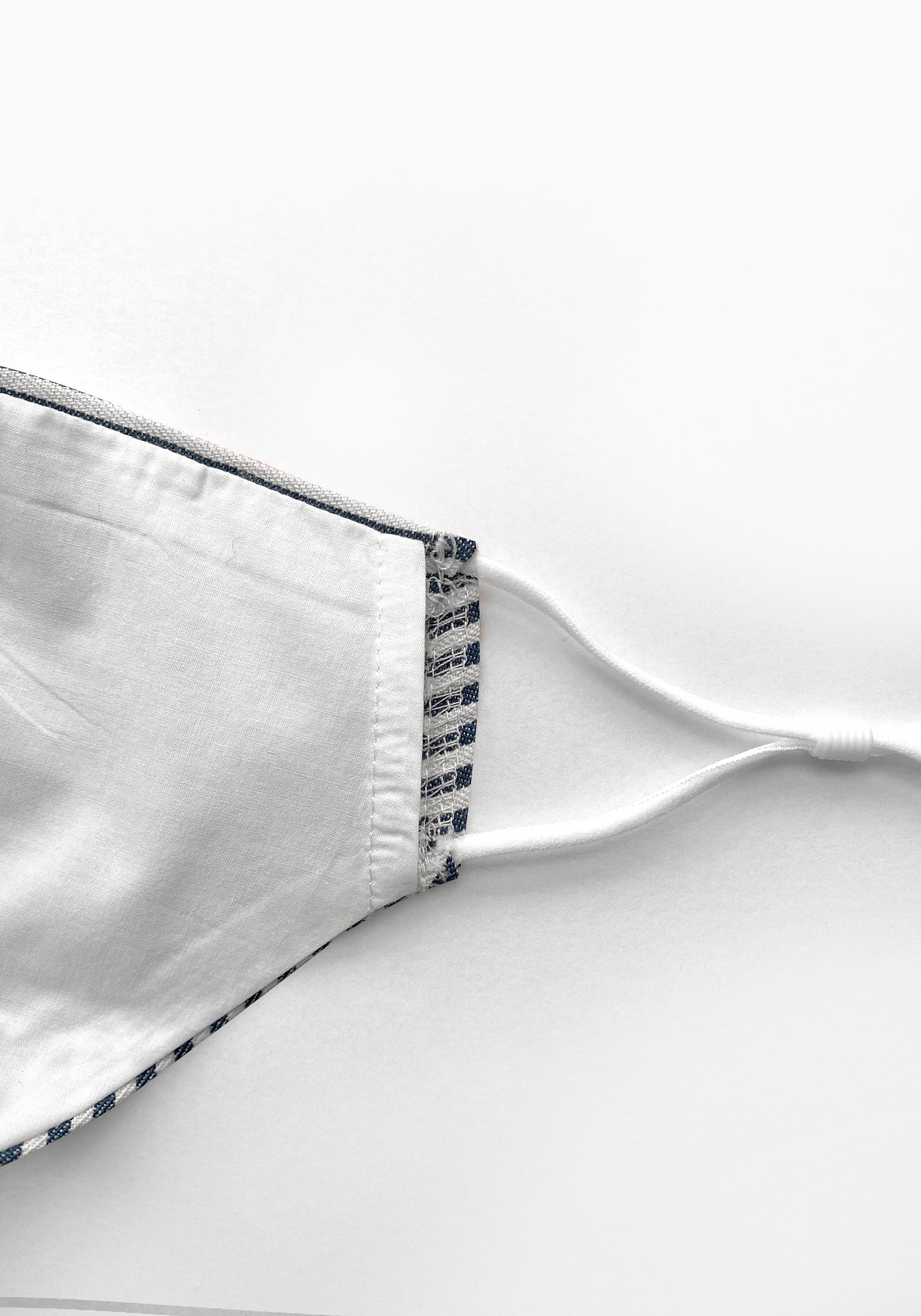 Paisie Adjustable Face Mask in Navy and White Back