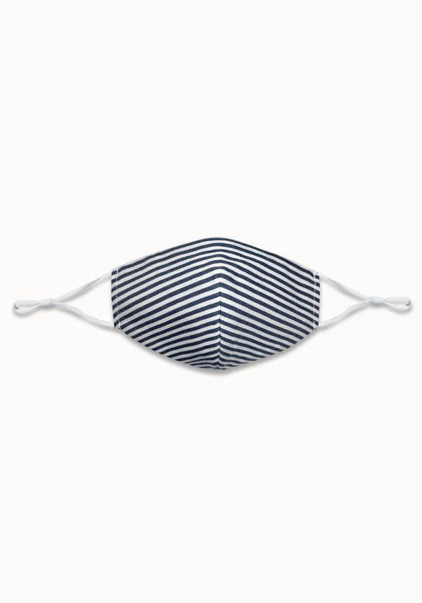Paisie Adjustable Face Mask in Navy and White Cut Out