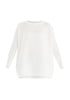 Paisie Ribbed Oversized Knit Jumper in White Cut Out