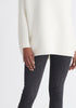 Paisie Ribbed Oversized Knit Jumper in White Close Up