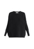 Paisie Ribbed Oversized Knit Jumper in Black Cut Out