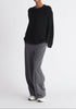 Paisie Ribbed Oversized Knit Jumper in Black
