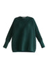 Paisie Ribbed Oversized Knit Jumper in Green Cut Out