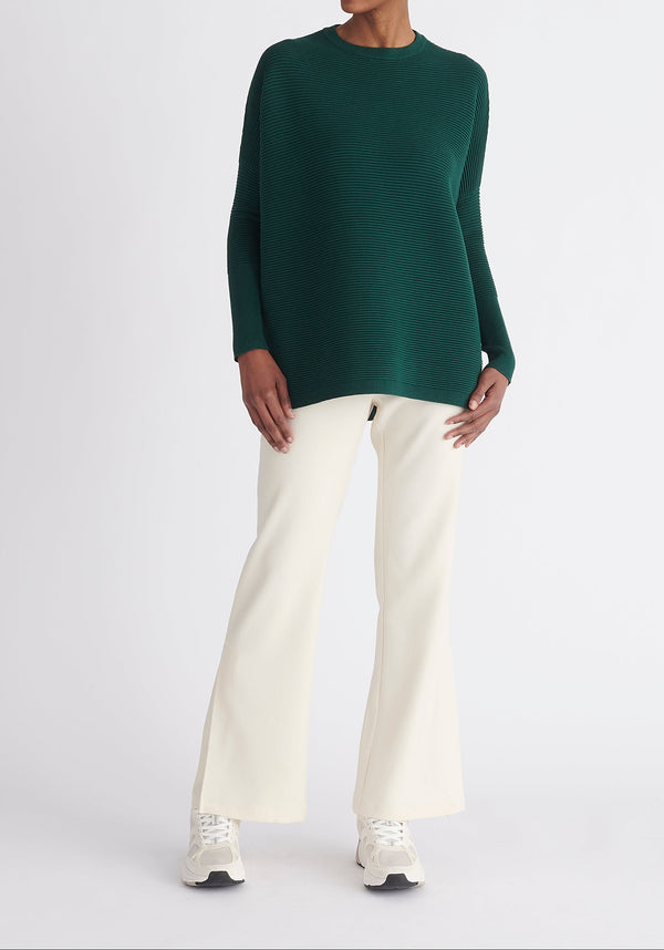 Paisie Ribbed Oversized Knit Jumper in Green