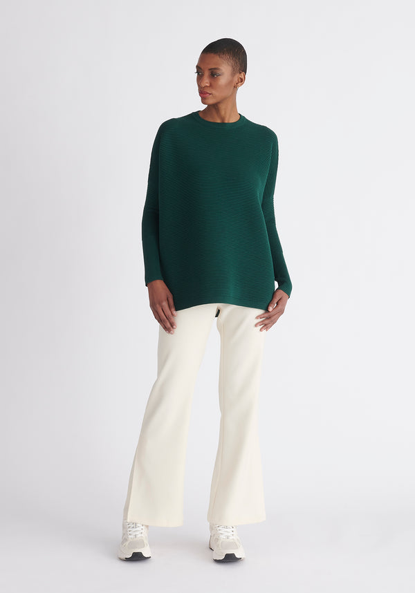 Paisie Ribbed Oversized Knit Jumper in Green