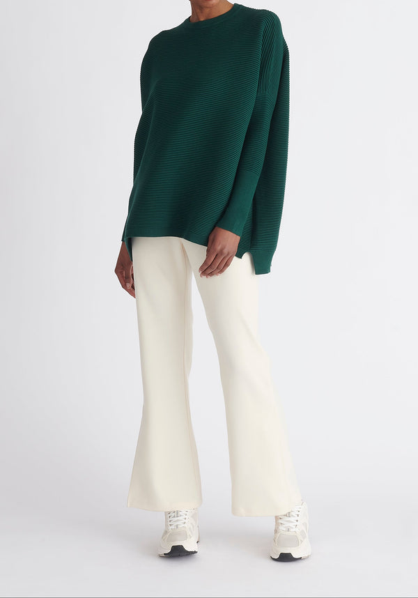 Paisie Ribbed Oversized Knit Jumper in Green