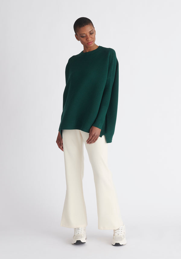 Paisie Ribbed Oversized Knit Jumper in Green