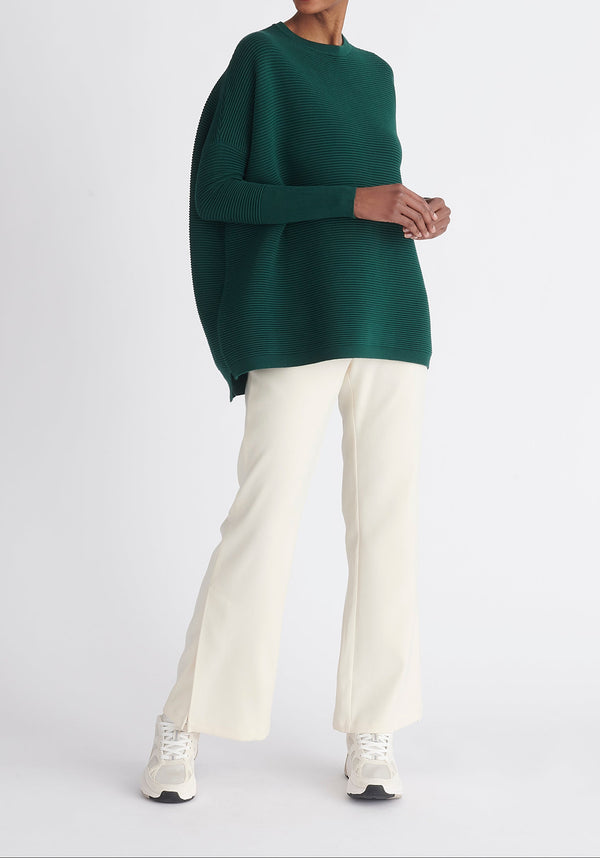 Paisie Ribbed Oversized Knit Jumper in Green