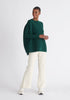 Paisie Ribbed Oversized Knit Jumper in Green