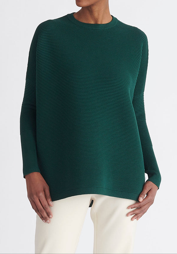 Paisie Ribbed Oversized Knit Jumper in Green