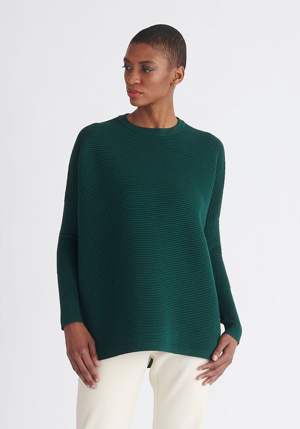 Paisie Ribbed Oversized Knit Jumper in Green