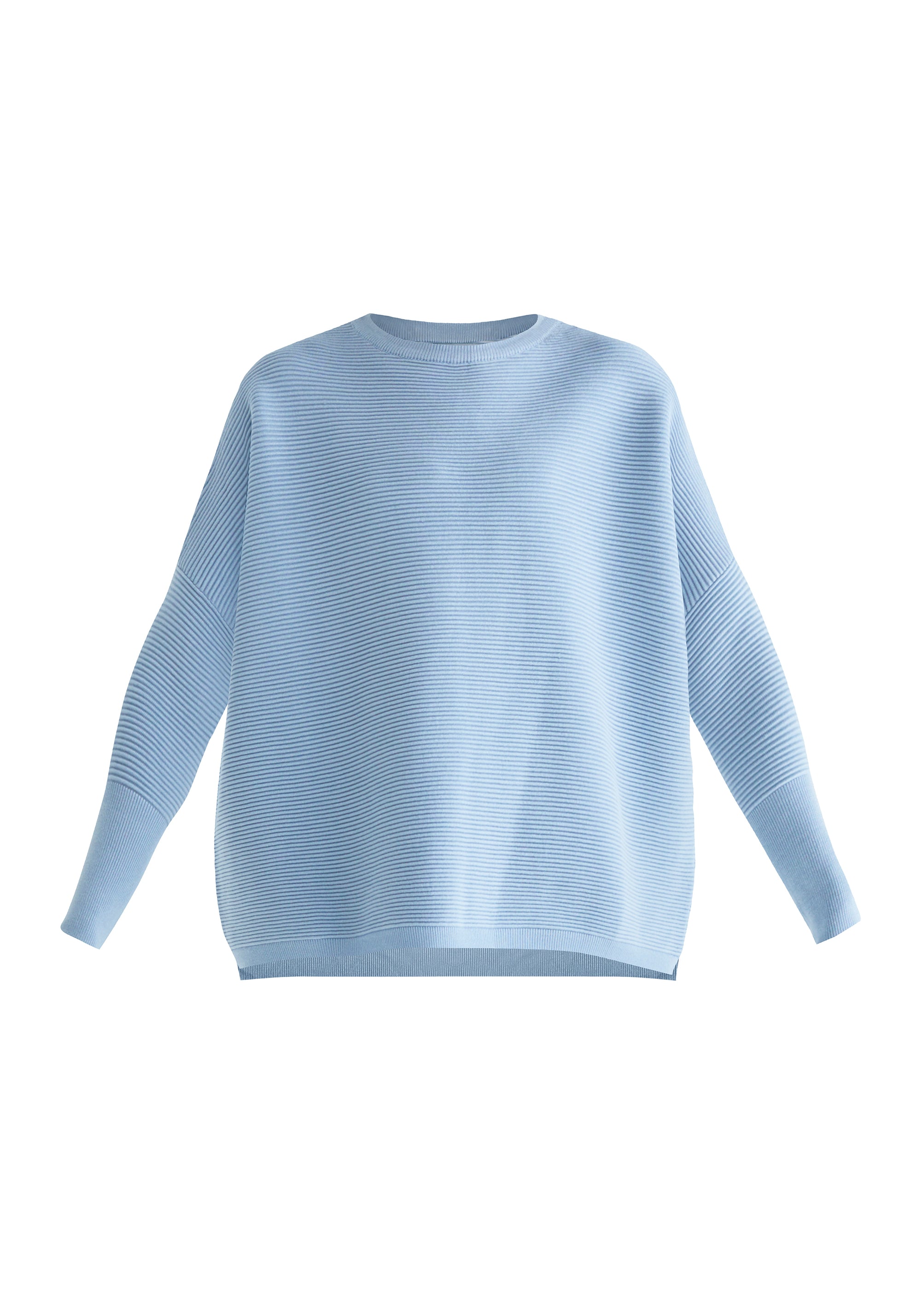 Paisie Ribbed Oversized Knit Jumper in Light Blue Cut Out