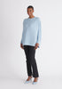 Paisie Ribbed Oversized Knit Jumper in Light Blue