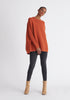 Paisie Ribbed Oversized Knit Jumper in Rust