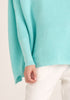 Paisie Ribbed Oversized Knit Jumper in Mint Green Close Up