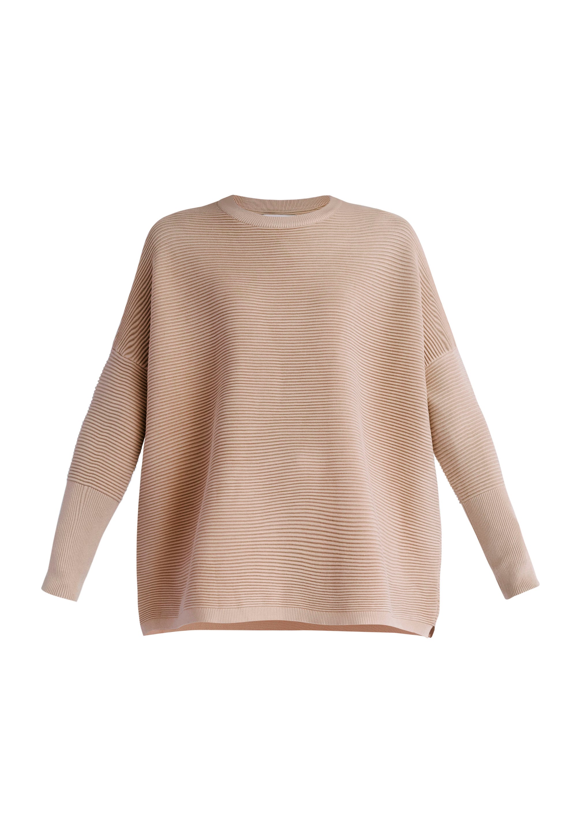 Paisie Ribbed Oversized Knit Jumper in Almond Cut Out