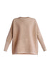 Paisie Ribbed Oversized Knit Jumper in Almond Cut Out