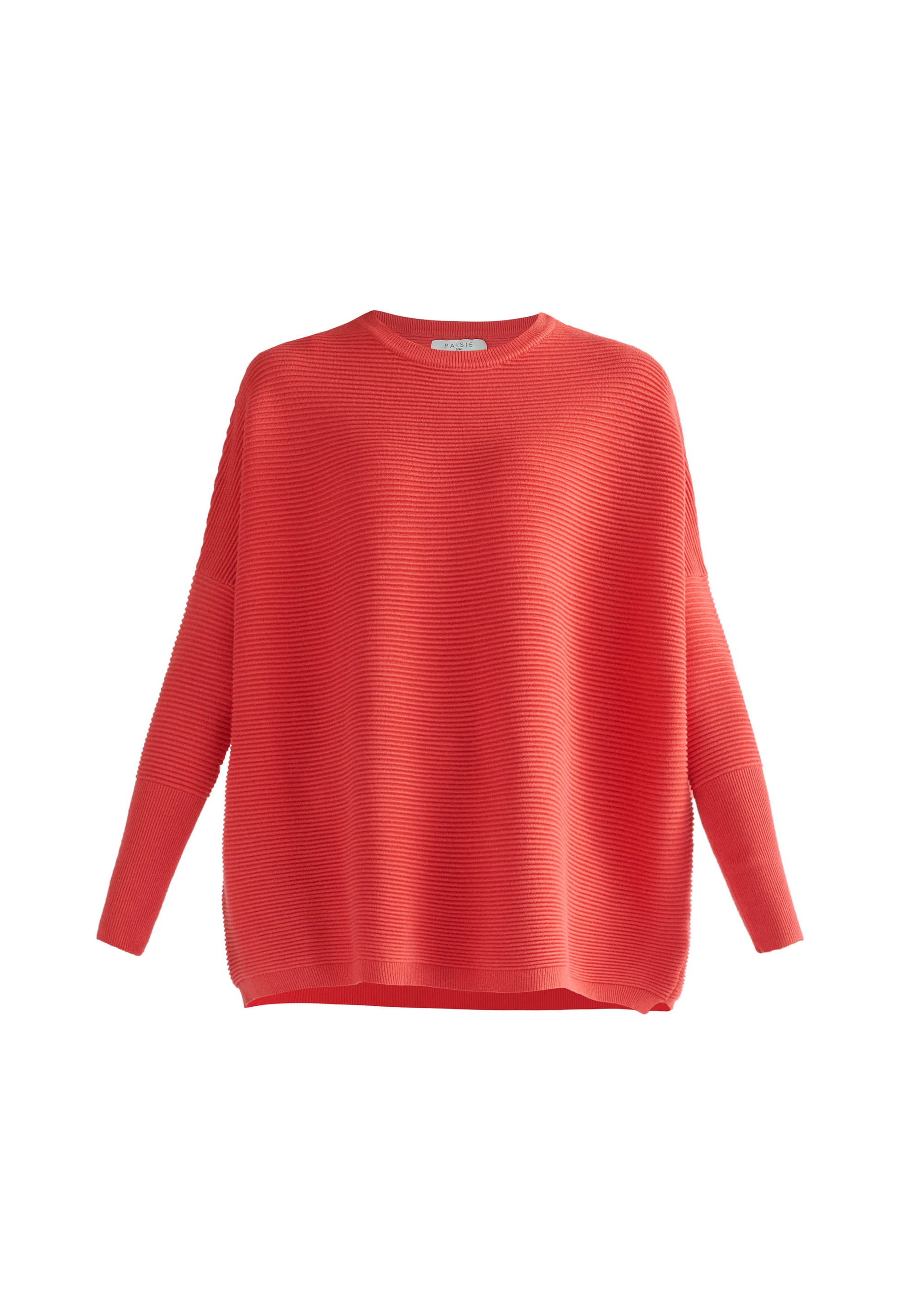 Paisie Ribbed Oversized Knit Jumper in Strawberry Pink Cut Out
