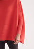 Paisie Ribbed Oversized Knit Jumper in Strawberry Pink Close Up