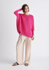 Paisie Ribbed Oversized Knit Jumper in Hot Pink