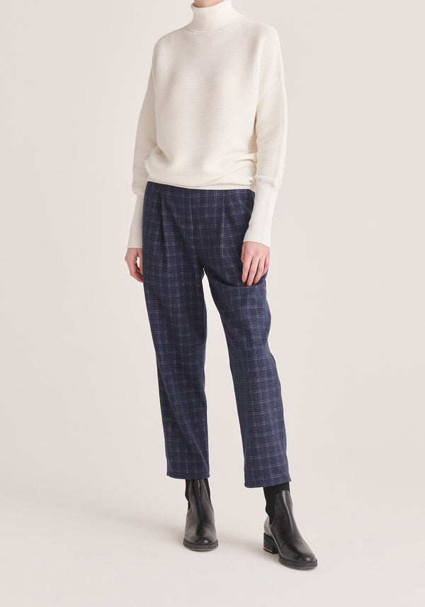 Paisie Roll Neck Ribbed Jumper in White