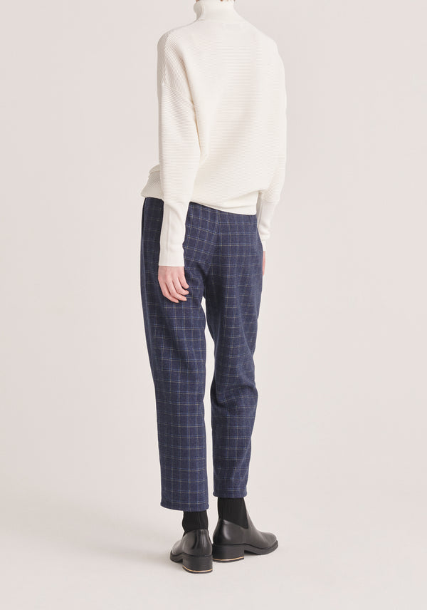 Paisie Roll Neck Ribbed Jumper in White Back