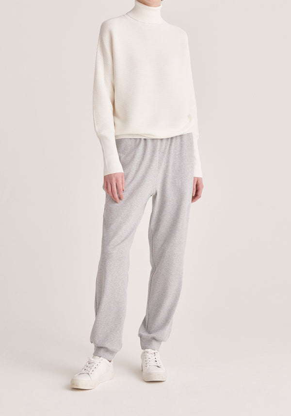 Paisie Roll Neck Ribbed Jumper in White