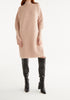 Paisie Polo Neck Ribbed Knitted Jumper Dress in Blush