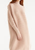 Paisie Polo Neck Ribbed Knitted Jumper Dress in Blush