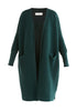 Paisie Long Ribbed Cardigan with Pockets in Green Cut Out