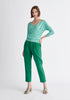 Paisie Knitted Wrap Top with 3/4 Sleeves in Mint Green