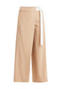 Paisie Wide Leg Wrap Trousers with Side Belt in Brown Cut Out