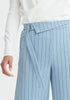 Paisie Striped Wide Leg Trousers in Blue Close Up