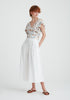 Paisie Linen Blend Culottes with Side Splits in White