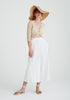 Paisie Linen Blend Culottes with Side Splits in White