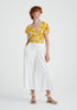 Paisie Linen Blend Culottes with Side Splits in White