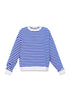 Paisie Striped Breton Cotton Sweatshirt in Blue and White Cut Out